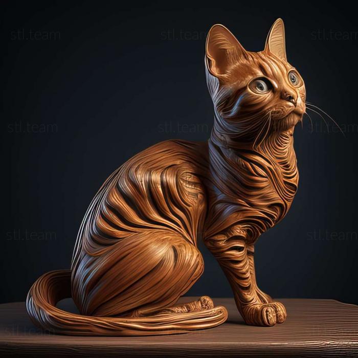 3D model tabby cat (STL)